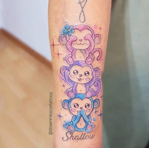 Gorgeous-Hear-No-Evil-See-No-Evil-Tattoo 