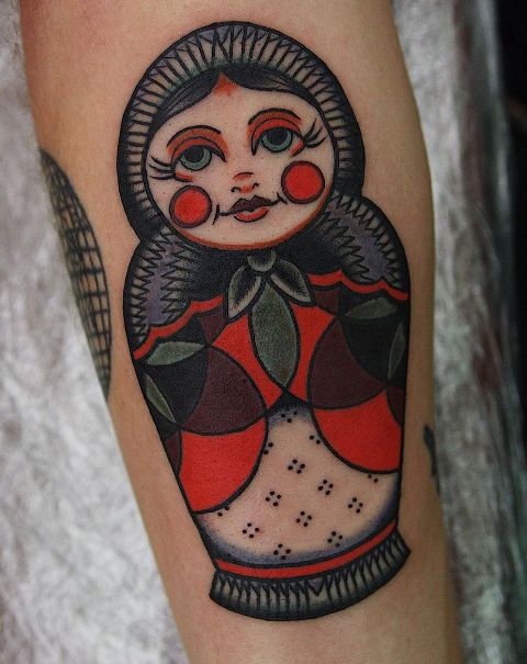 Gorgeous-Traditional-Matryoshka-Tattoo
