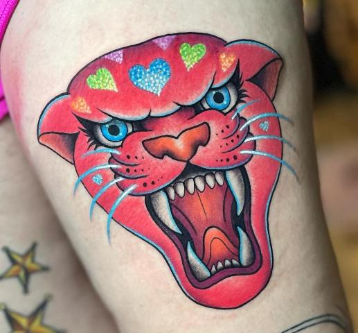 Lovely-Pink-Puma-Glitter-Tattoo 