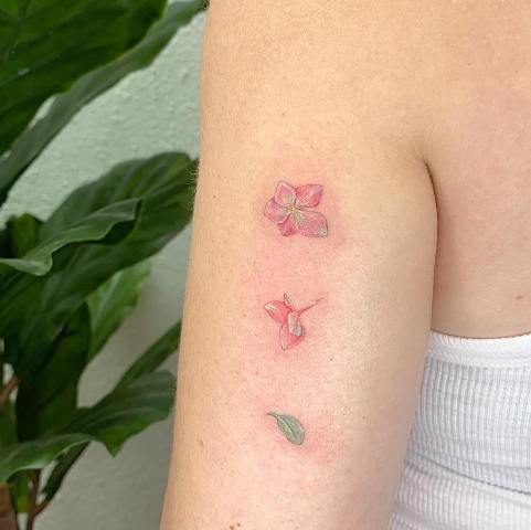 Lovely-Small-Mini-Hydrangea-Tattoo 