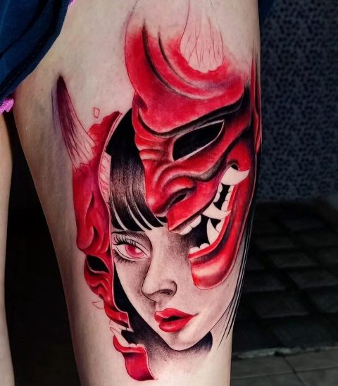 Wonderful-A-Lady-with-Split-Hannya-Mask-Tattoo 