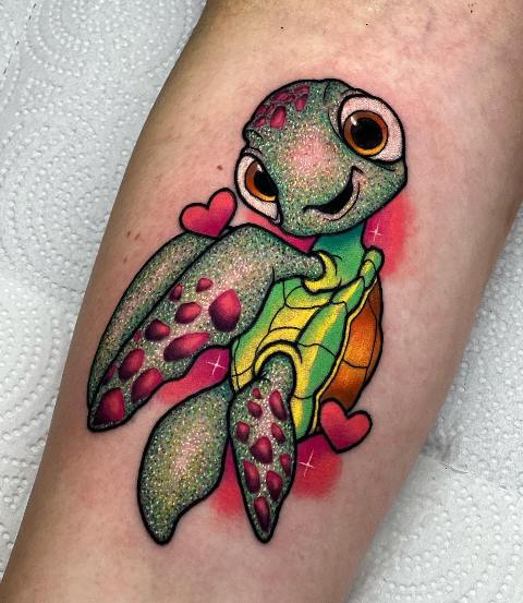 Amazing-Cute-Turtle-Glitter-Tattoo 