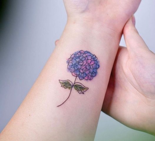 Amazing-Fun-Wrist-Hydrangea-Tattoo 