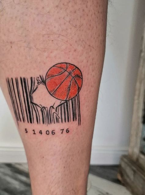 Gorgeous-Basketball-Barcode-Tattoo 