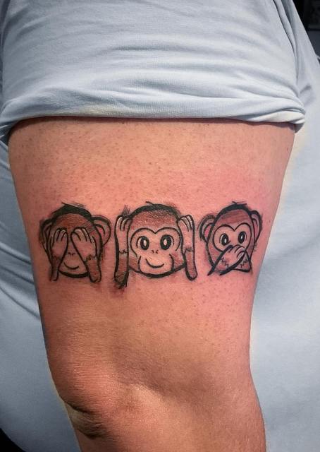 Attractive-Cool-Chest-Hear-No-Evil-See-No-Evil-Tattoo 