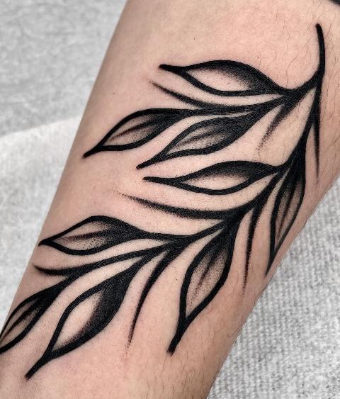 Stunning-Big-Thick-Leaves-Tattoo 