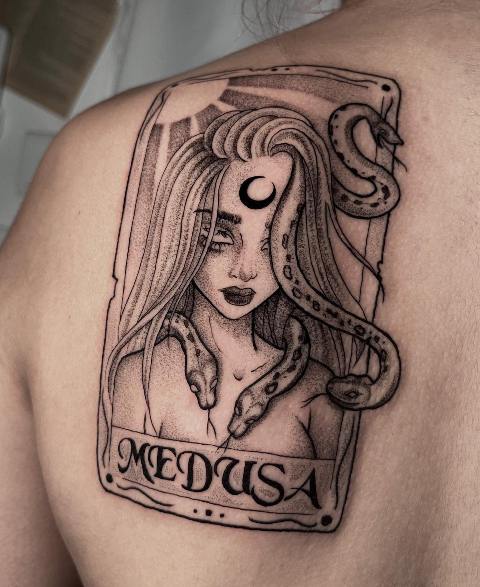 Gorgeous-Framed-Medusa-Tattoo 