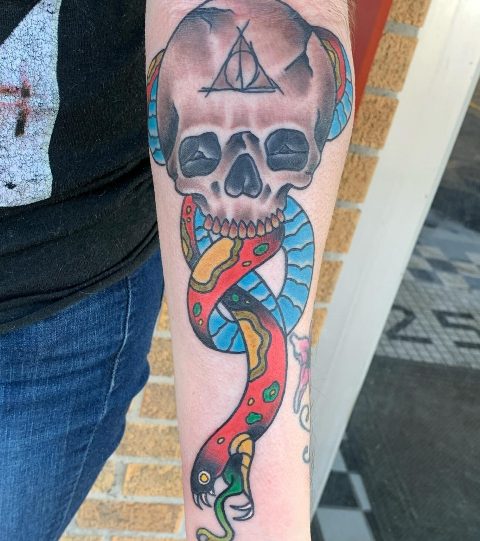 Lovely-Colorful-Death-Eater-Tattoo 