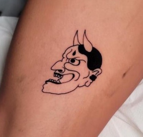 Wonderful-Minimal-Hannya-Mask-Tattoo 