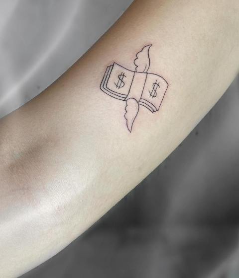 Attractive-Small-&-Simple-Money-Tattoo 