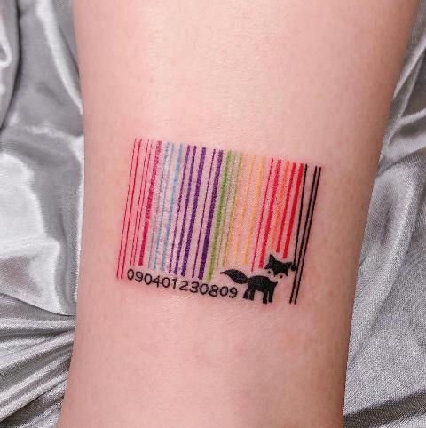 Stunning-Colorful-Barcode-Tattoo 