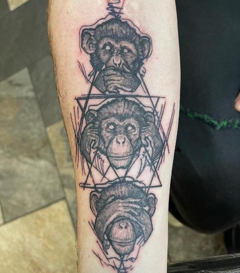 Stunning-Forearm-Hear-No-Evil-See-No-Evil-Tattoo 