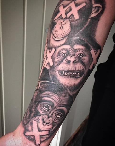 Lovely-Cool-Hear-No-Evil-See-No-Evil-Tattoo 