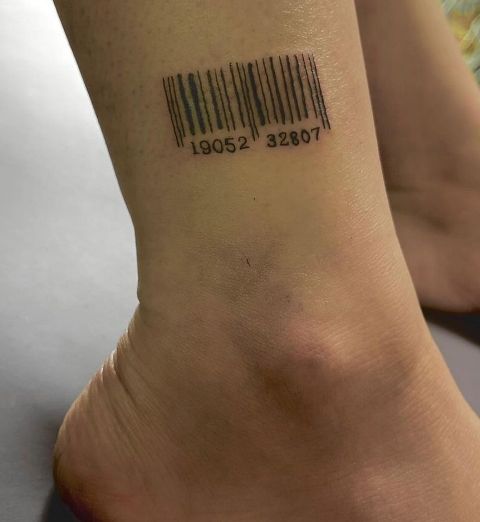 Fabulous-Small-Barcode-Tattoo-on-Ankle 