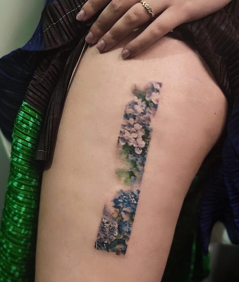 Stunning-Sexy-Hydrangea-Tattoo 