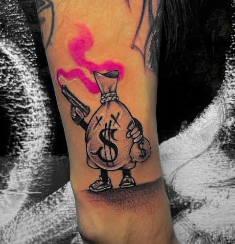 Lovely-Pink-Ghetto-Money-Tattoo 