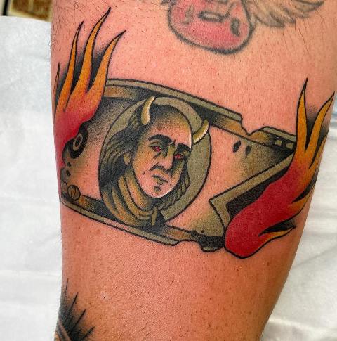 Amazing-Burning-Money-Tattoo 