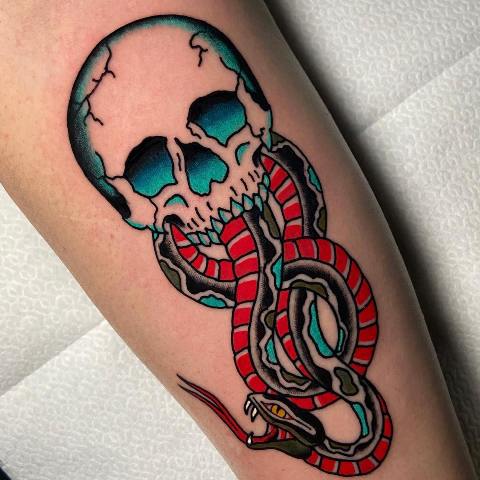 Fabulous-Vivid-Traditional-Death-Eater-Tattoo 