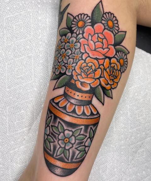 Gorgeous-Orange-Hydrangea-Tattoo 