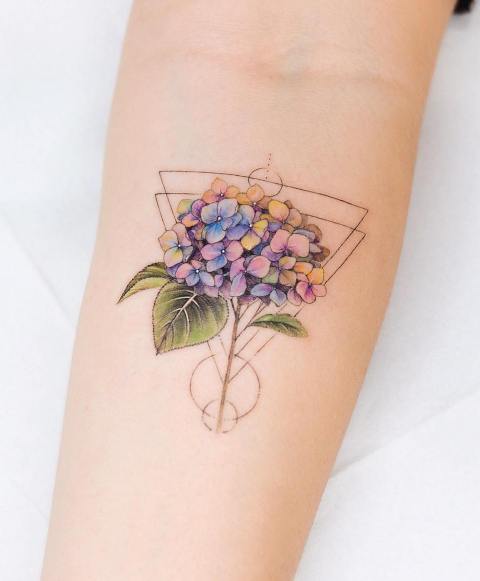 Lovely-Small-Hydrangea-Tattoo 