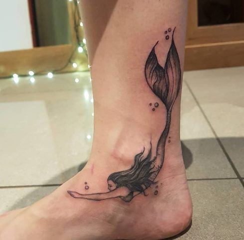 Lovely-Ankle-Mermaid-Tattoo 