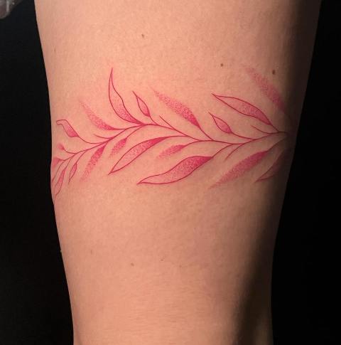 Stunning-Pink-Leaf-Tattoo 