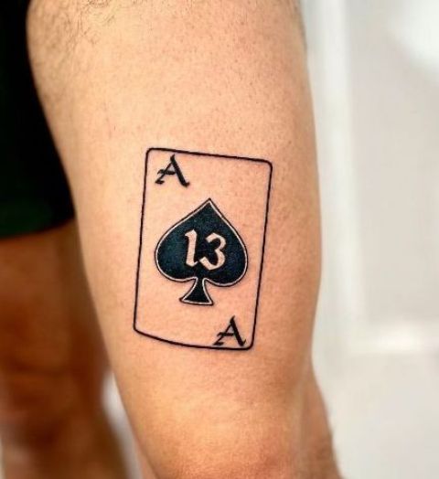 Wonderful-Ace-Lucky-13-Thigh-Tattoo 
