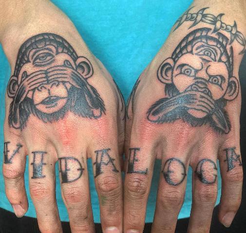 Lovely-Colorful-Sweet-Hear-No-Evil-See-No-Evil-Tattoo 