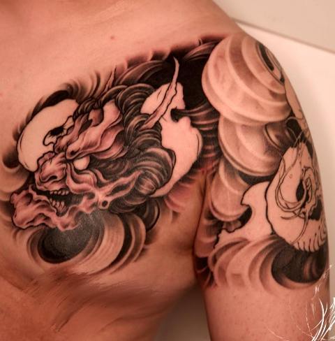 Stunning-Scary-Dragon-Shoulder-Tattoo 