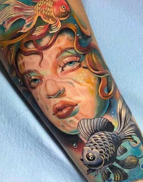 Stunning-Artistic-Mermaid-Tattoo-Design 