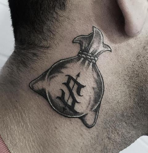 Stunning-Cool-Neck-Money-Tattoo 