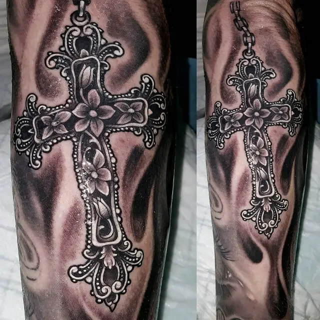 Stunning-Filigree-Cross-Tattoo 