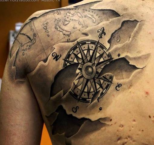 Lovely-Wrecked-Compass-Tattoo 