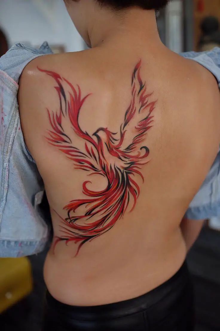 Wonderful-Rising-Phoenix-Back-Tattoo 