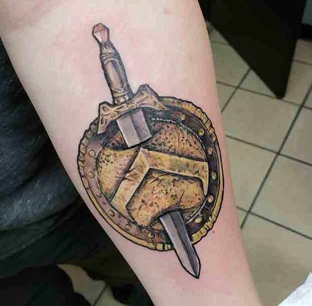 Fantastic-The-Spartans-sword-and-shield-tattoo 